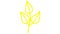 Animated linear yellow plant with leaves. Icon of tree sprout.Concept of organic food, ecology, agronomy, harvest.