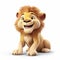 Animated Lion Sitting On Back 3d Pixar Style