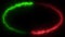 Animated loopable ring of two colors energy beams - red and green