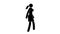 Animated looped pictogram of woman walking