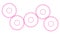 Animated magenta gears spin. Linear pink symbol. Looped video.