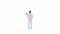 Animated male character waving hand