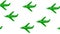 Animated many green airplanes flying in the sky from right to left. Symbol of plane. Concept of travel. Looped video.