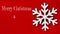 Animated Merry Christmas Happy New Year greeting with typing chalk text white snowflake on red background