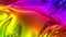 Animated metalic rainbow color gradient on fabric with folds in 4k. 3D render of wavy cloth surface that forms ripples