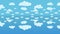 Animated mirrored cloudy sky background. Clouds above water. Seamless loop animation