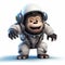 Animated Monkey In Space Suit: Tiago Hoisel Style Art