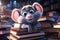 Animated Mouse Character Studying with Books