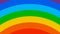 Animated multicolor rainbow appears from left to right on white background.
