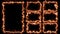 Animated neon frame for inscriptions and titles of a golden fiery color with a pattern on a black background. computer