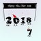 Animated numerals of 2018 year congratulating with new year.