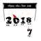 Animated numerals of 2018 year congratulating with new year.