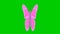 Animated pink butterfly flaps. Looped video.