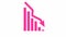 Animated pink chart of financial decline with a trend line chart. Economic crisis, recession, decrease graph. Bar chart.