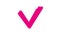 Animated pink icon of check mark drawn with marker. Hand drawn magenta symbol appears.