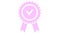 Animated pink quality mark. Approved or certified icon in a flat design.