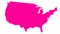 Animated pink USA map. United states of america.
