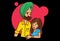 Animated Punjabi Couple Illustration