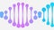 Animated purple and blue simplified DNA icon. Loopable minimalistic animation