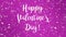 Animated purple pink Happy Valentine`s Day greeting card