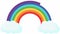 Animated rainbow appears from left to right. Bright vector illustration