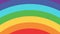 Animated rainbow appears from left to right on white background.
