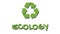 Animated recycling logo with `green` slogan - Ecology