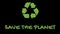 Animated recycling logo with `green` slogan - Save The Planet