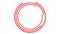 Animated red circular frame spins. Symbol from point circle rotates. Copy space for text. Vector illustration