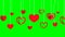 Animated Red Heart in Green-screen red love backgrounds