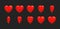 Animated red heart sequence sprite sheet, love