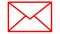 Animated red line icon of envelope. Symbol of e-mail. Concept of communication, mail, post, message, letter. Looped video.