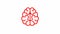 Animated red symbol of brain. Concept of idea and creative. Looped video. Line vector illustration