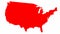 Animated red USA map. United states of america.