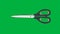 Animated scissors. from open to close. Loop green screen graphic resouce