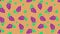 Animated seamless pattern with sketchy bunch of grapes and leaves. Design element. Looped video background
