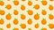 Animated seamless pattern with whole orange and leaves. Design element. Looped video background