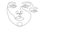 Animated self drawing of continuous line draw two female faces. Beauty girl or woman portraits. Depression, confusion or