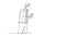Animated self drawing of continuous line draw young angry businessman and businesswoman arguing, debating business project at