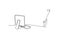 Animated self drawing of continuous line draw young happy male manager sitting on chair and clenched fist raised in the air in