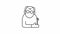 Animated senile man linear icon