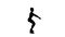 Animated silhouette of a woman doing air squats.