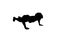 Animated silhouette of a woman doing push ups.