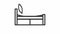 Animated single bed linear icon