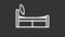 Animated single bed white line icon