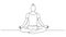 animated single line drawing of woman in sitting yoga pose