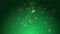 Animated small colored particles on the dark green background