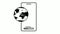 Animated smartphone icon with a globe. Data transmission on Internet. Loading information. Successful receipt of digital data on m