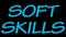 Animated soft skills terms, intro for training, course, education, colorfull words on black background
