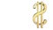 Animated spinning golden dollar sign against white background. Full 360 degree spin. Seamless loop. At the right